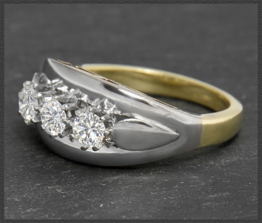 Antik Diamant Ring mit 0,75ct, 585 Gold & Platin