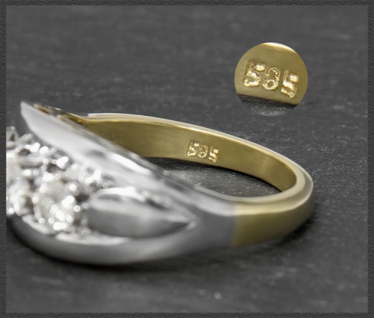 Antik Diamant Ring mit 0,75ct, 585 Gold & Platin
