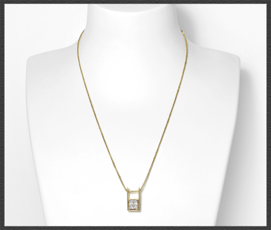 Diamant Collier mit 1,15ct, 585 Gelbgold Kette & Anhänger
