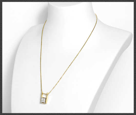 Diamant Collier mit 1,15ct, 585 Gelbgold Kette & Anhänger