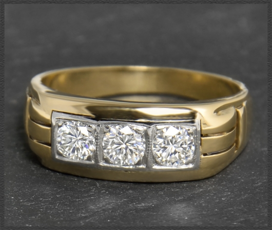 Ring mit 0,75ct Brillanten, Vintage um 1950, 750 Gold