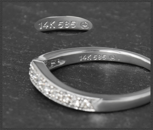 Diamant Memory/Eternity Ring, 0,22ct, 585 Weißgold