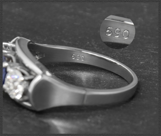 Antiker 1,40ct Diamant & Saphir Ring, 585 Weißgold