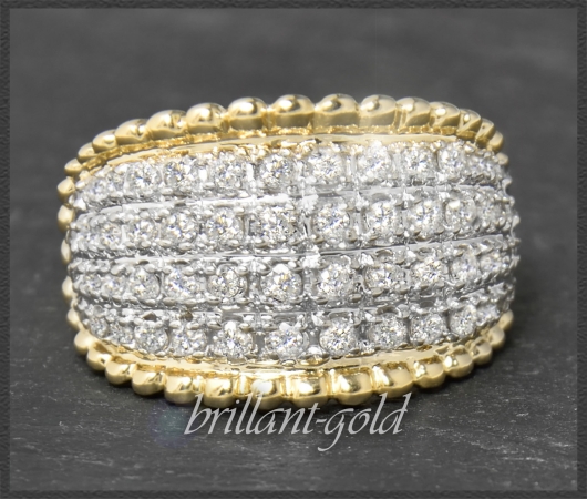 Diamant Ring mit 1ct Brillanten, 585 bicolor Gold