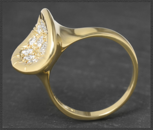 Designer Diamant Ring, 1,43ct Brillanten, 750 Gelbgold