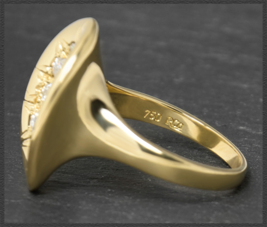 Designer Diamant Ring, 1,43ct Brillanten, 750 Gelbgold