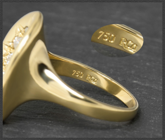 Designer Diamant Ring, 1,43ct Brillanten, 750 Gelbgold