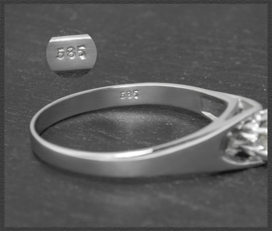 Diamant 585 Gold Ring, 0,63ct Brillant Vintage Solitär
