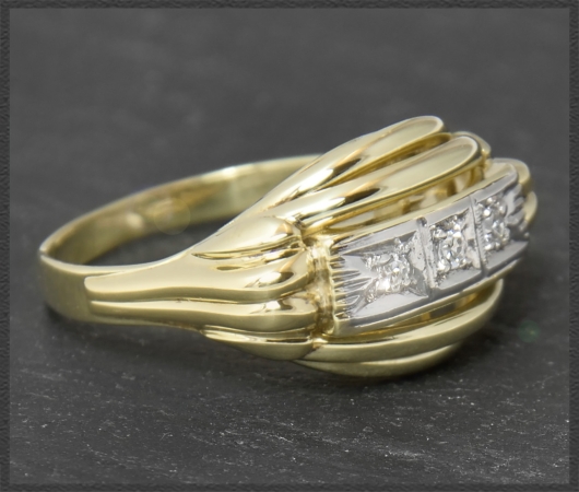 Antiker Diamant Ring mit 0,10ct, 585 Gold
