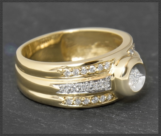 Diamant Ring, 0,45ct Brillanten, 585 bicolor Gold