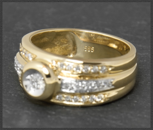 Diamant Ring, 0,45ct Brillanten, 585 bicolor Gold