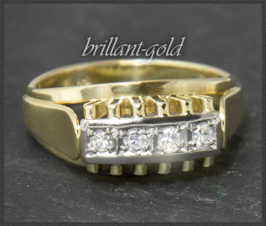 Diamant Ring mit 0,16ct, 585 Gold, Vintage