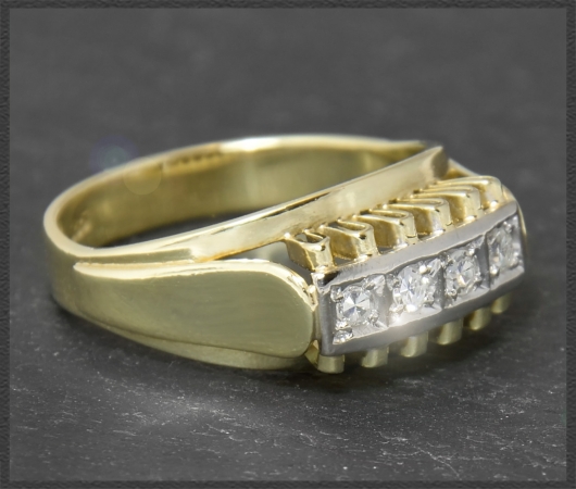 Diamant Ring mit 0,16ct, 585 Gold, Vintage