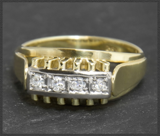 Diamant Ring mit 0,16ct, 585 Gold, Vintage