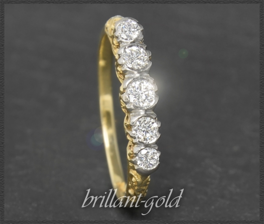 Antiker Diamant Ring, 0,50ct Brillanten, 585 Gold & Platin