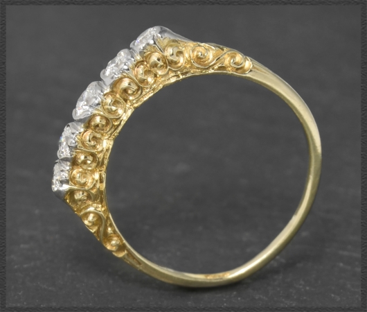 Antiker Diamant Ring, 0,50ct Brillanten, 585 Gold & Platin