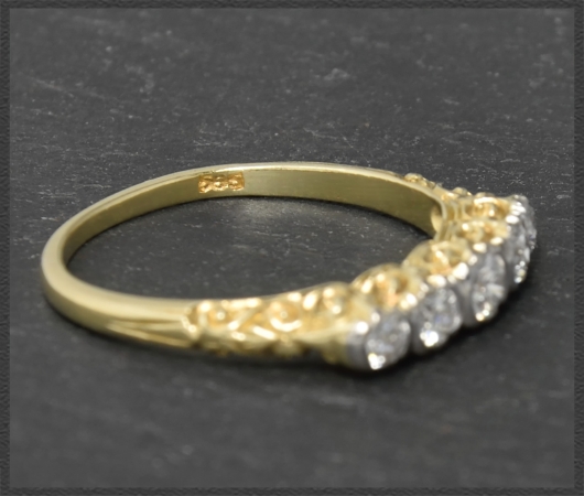 Antiker Diamant Ring, 0,50ct Brillanten, 585 Gold & Platin
