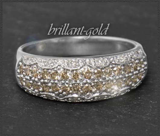 Diamant Ring mit 0,75ct Brillanten, 10 Karat Weißgold
