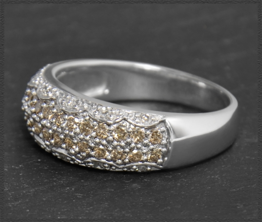 Diamant Ring mit 0,75ct Brillanten, 10 Karat Weißgold