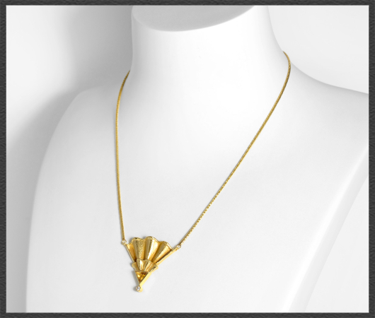Citrin & Diamant Collier, 585 Gold Designer-Schmuck
