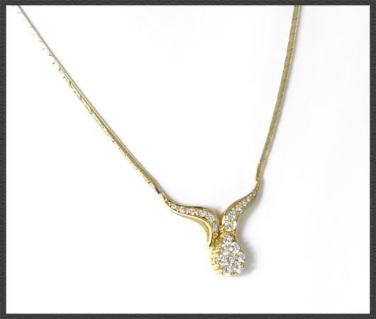 Diamant Collier mit 0,53ct Brillanten, 585 Gelbgold