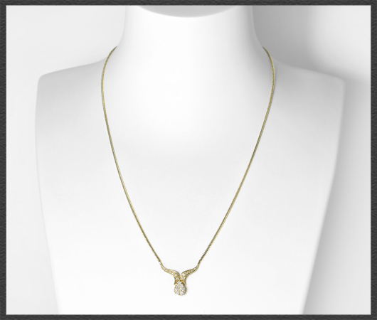 Diamant Collier mit 0,53ct Brillanten, 585 Gelbgold