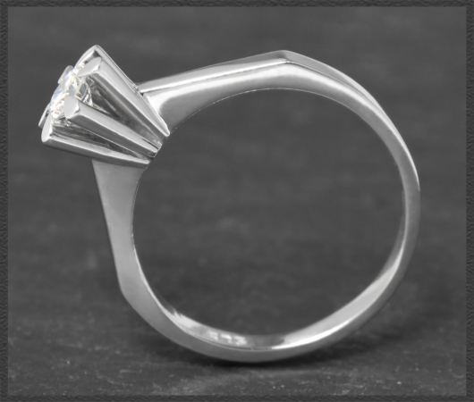 Diamant Ring mit 0,25ct, 585 Weißgold, Vintage