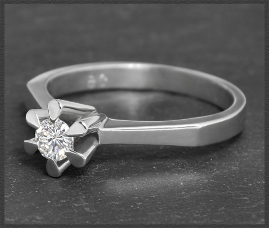 Diamant Ring mit 0,25ct, 585 Weißgold, Vintage