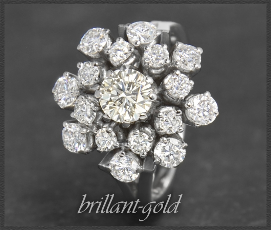 Ring mit 1,85ct lupenreinen Brillanten, 585 Weißgold