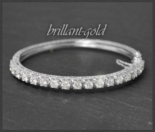 Antikes 3ct Diamant Brillant Armband mit Gravur, 750 Gold