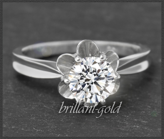 Diamant Ring mit 1,04ct Solitär, 750 Gold, Vintage