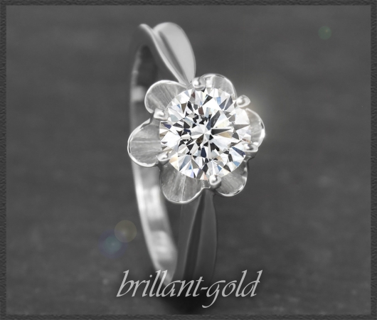 Diamant Ring mit 1,04ct Solitär, 750 Gold, Vintage