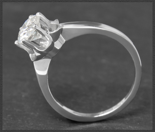 Diamant Ring mit 1,04ct Solitär, 750 Gold, Vintage