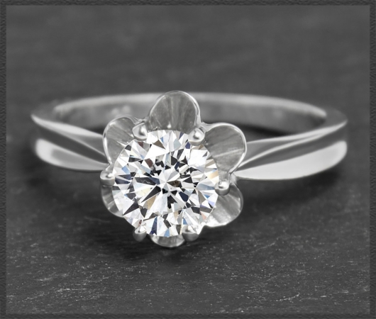 Diamant Ring mit 1,04ct Solitär, 750 Gold, Vintage