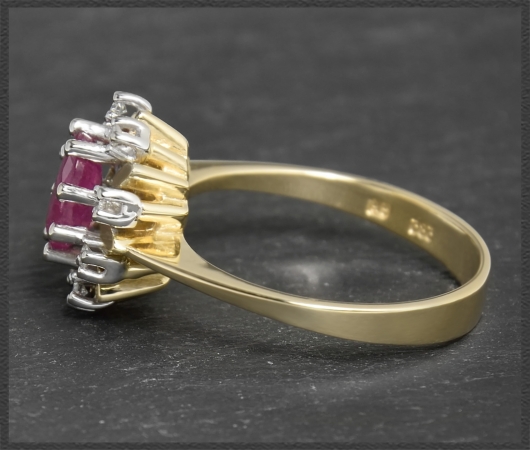 Diamant & Rubin Ring mit 1,26ct, 585 Gold Cocktailring