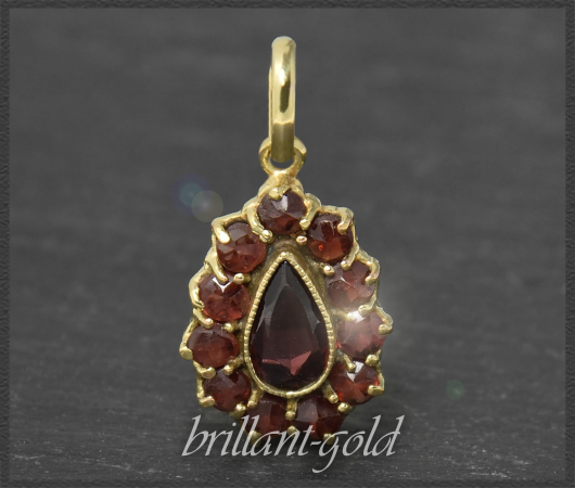 Vintage Gold Anhänger mit 1,15ct roten Granaten