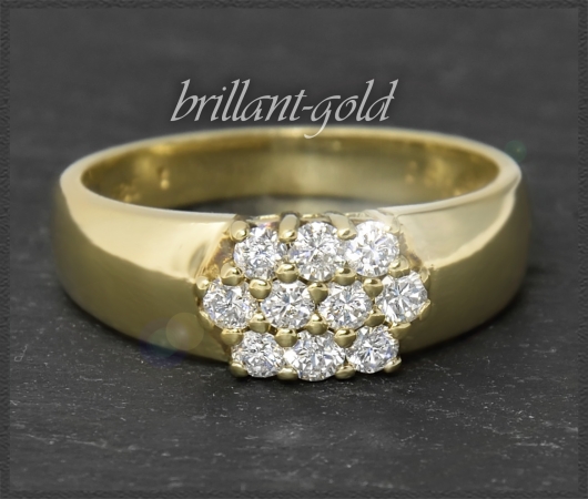 Diamant Ring mit 0,61ct Brillanten, 585 Gelbgold