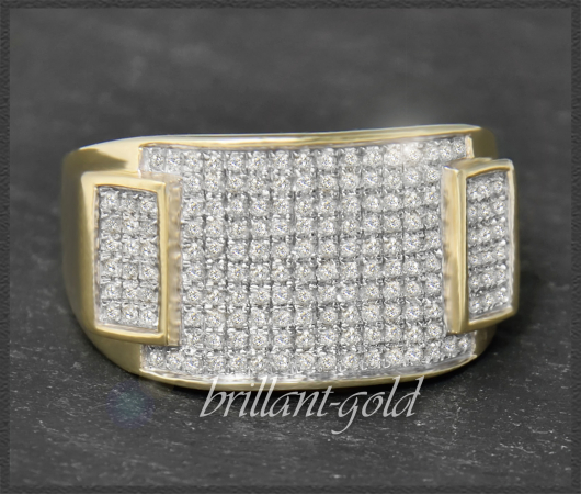 Ring mit 0,65ct Diamanten, 10 Karat Gold, Unisex