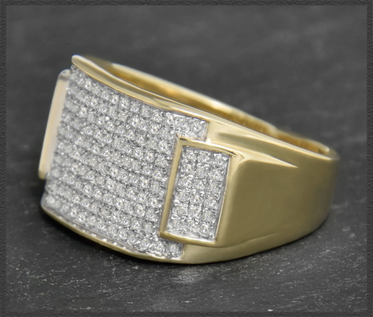 Ring mit 0,65ct Diamanten, 10 Karat Gold, Unisex