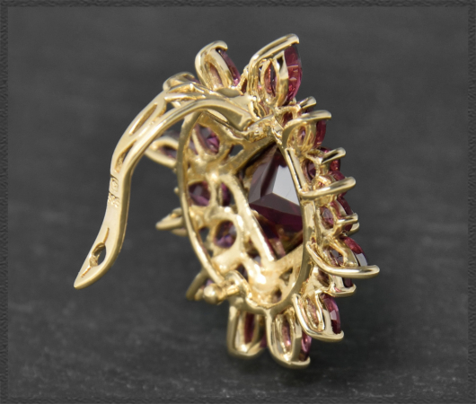 Rhodolith Anhänger mit 8,70ct, 585 Gelbgold