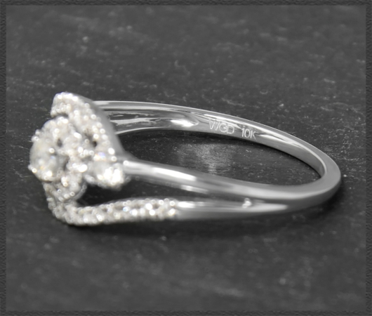 Diamant Ring mit 0,40ct Brillanten, 10Karat Weißgold
