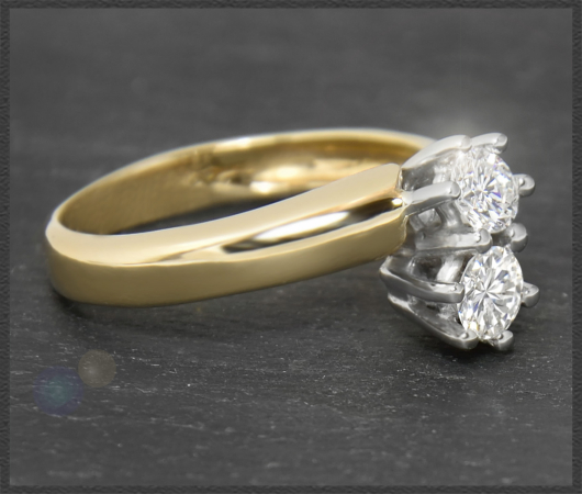 Ring "toi et moi", 0,44ct lupenreine Brillanten, 585 Gold