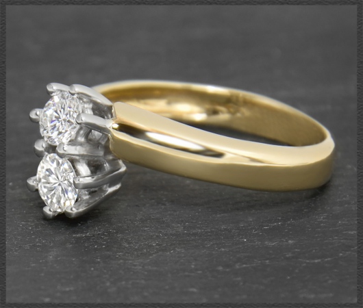 Ring "toi et moi", 0,44ct lupenreine Brillanten, 585 Gold