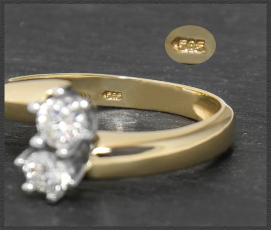 Ring "toi et moi", 0,44ct lupenreine Brillanten, 585 Gold
