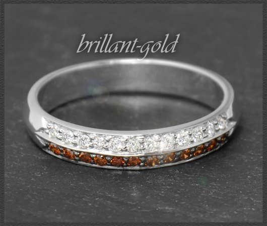 Diamant Ring mit 0,30ct, orange & weiße Brillanten