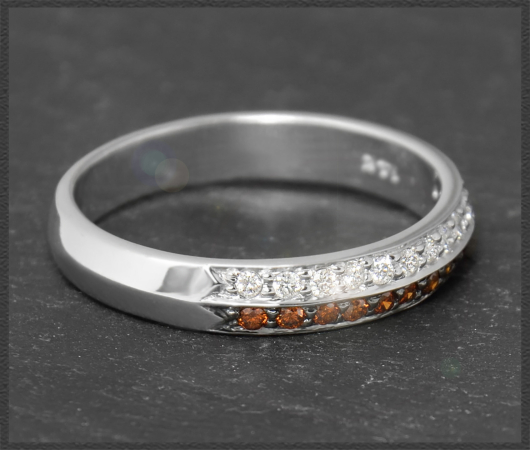 Diamant Ring mit 0,30ct, orange & weiße Brillanten