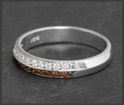 Diamant Ring mit 0,30ct, orange & weiße Brillanten
