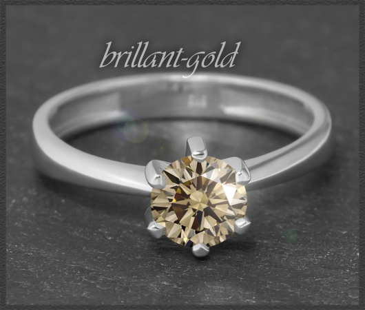 Diamant Ring 585 Gold; 0,95ct, Champagner, VS!