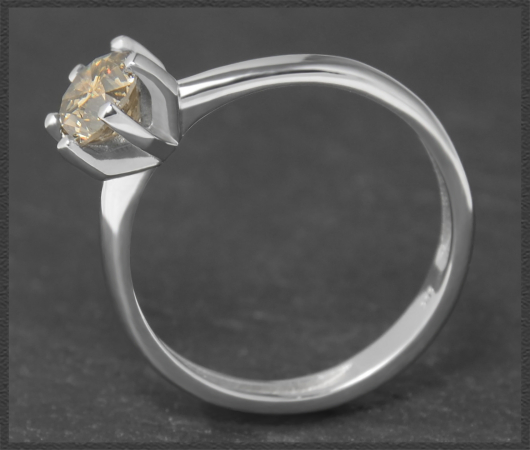 Diamant Ring 585 Gold; 0,95ct, Champagner, VS!