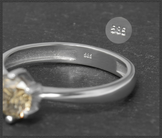 Diamant Ring 585 Gold; 0,95ct, Champagner, VS!